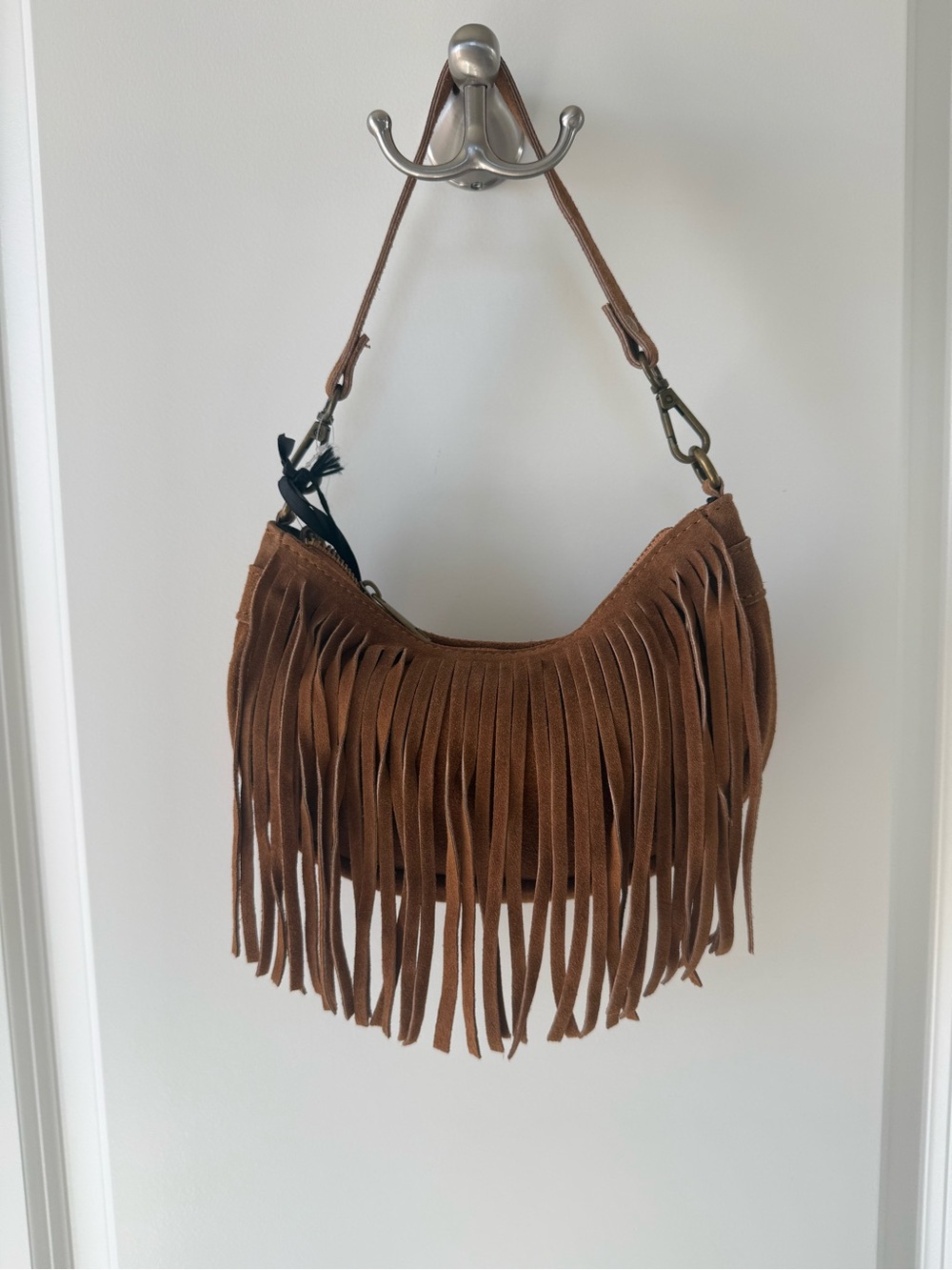 MARLON GENUINE SUEDE COGNAC SMALL BAG